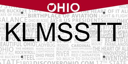 KLMSSTT Ohio License Plate
