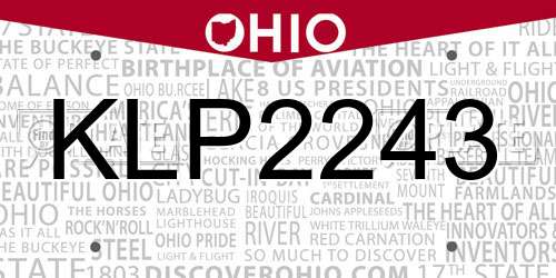 KLP2243 Ohio License Plate