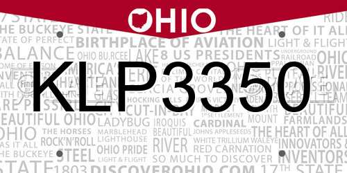 KLP3350 Ohio License Plate