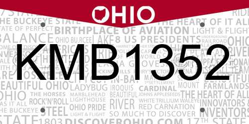 KMB1352 Ohio License Plate