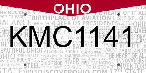 KMC1141 Ohio License Plate
