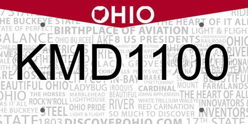 KMD1100 Ohio License Plate