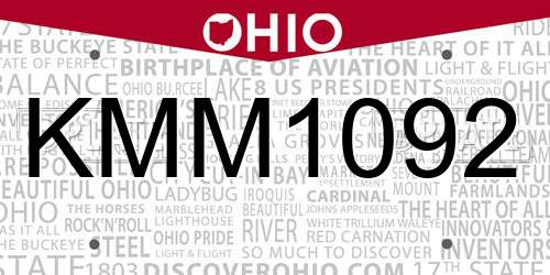 KMM1092 Ohio License Plate