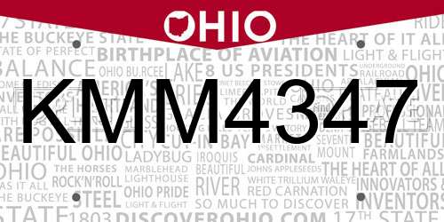 KMM4347 Ohio License Plate