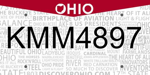 KMM4897 Ohio License Plate