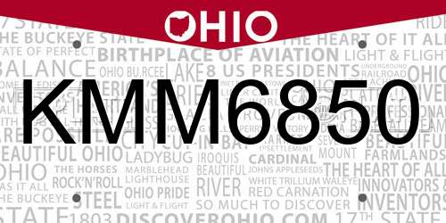 KMM6850 Ohio License Plate