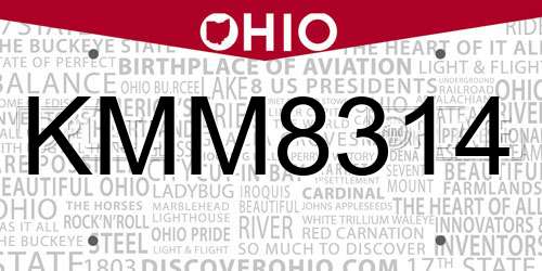 KMM8314 Ohio License Plate