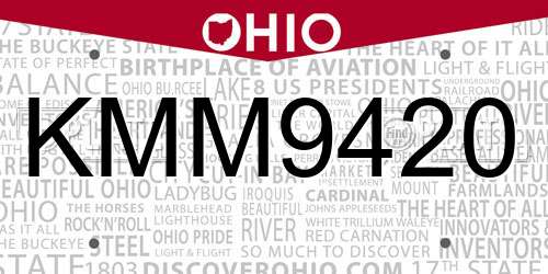 KMM9420 Ohio License Plate