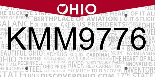 KMM9776 Ohio License Plate