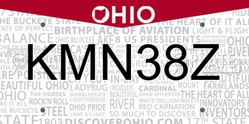 KMN38Z Ohio License Plate