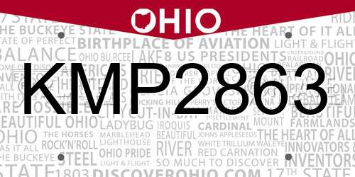 KMP2863 Ohio License Plate