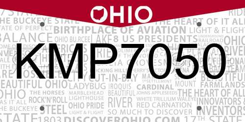 KMP7050 Ohio License Plate