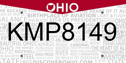 KMP8149 Ohio License Plate