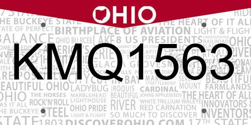 KMQ1563 Ohio License Plate