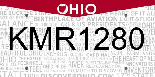 KMR1280 Ohio License Plate