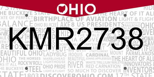 KMR2738 Ohio License Plate