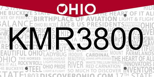 KMR3800 Ohio License Plate