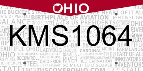 KMS1064 Ohio License Plate