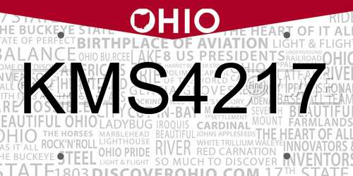 KMS4217 Ohio License Plate