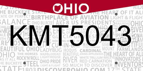 KMT5043 Ohio License Plate