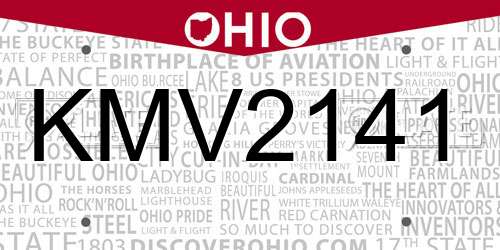 KMV2141 Ohio License Plate