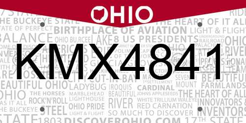 KMX4841 Ohio License Plate