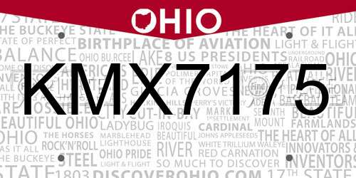 KMX7175 Ohio License Plate