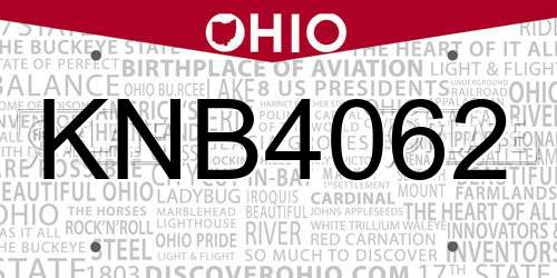 KNB4062 Ohio License Plate