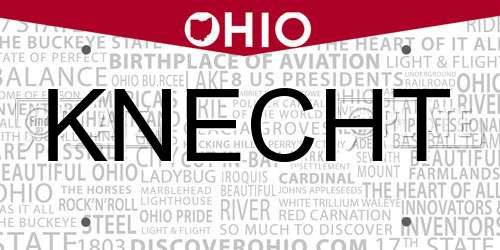 KNECHT Ohio License Plate