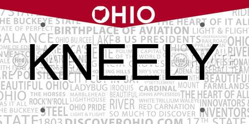 KNEELY Ohio License Plate