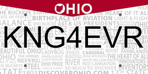 KNG4EVR Ohio License Plate