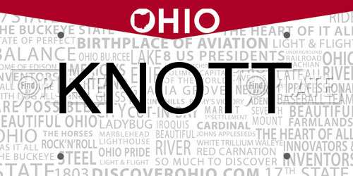 KNOTT Ohio License Plate
