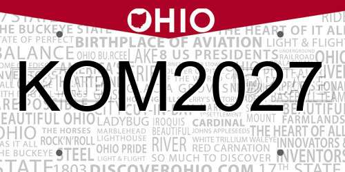 KOM2027 Ohio License Plate