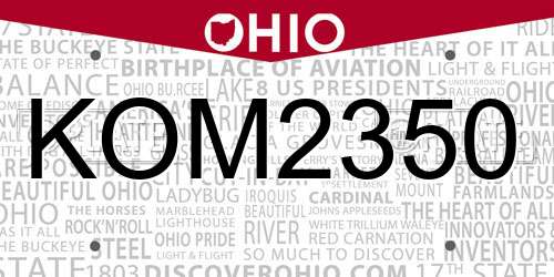 KOM2350 Ohio License Plate