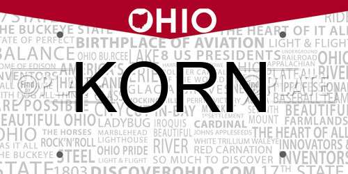 KORN Ohio License Plate