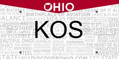 KOS Ohio License Plate