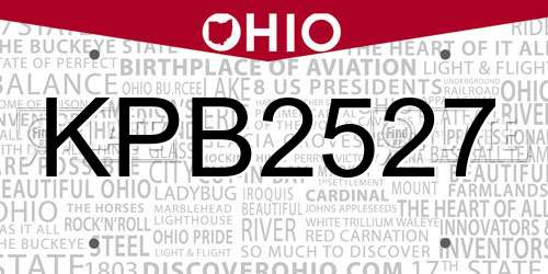 KPB2527 Ohio License Plate