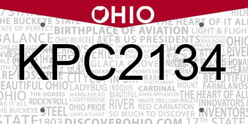 KPC2134 Ohio License Plate