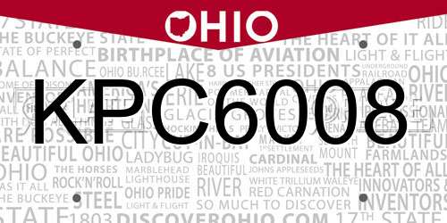 KPC6008 Ohio License Plate