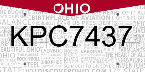 KPC7437 Ohio License Plate