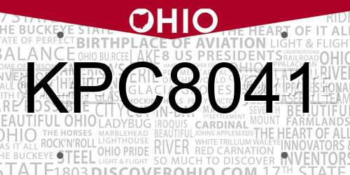 KPC8041 Ohio License Plate