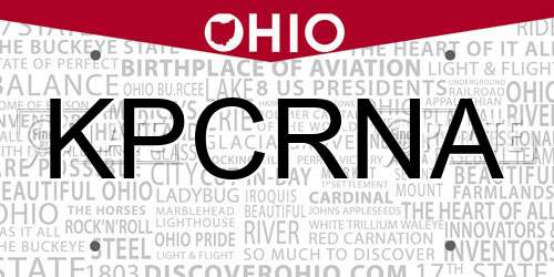 KPCRNA Ohio License Plate
