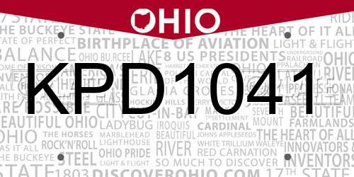 KPD1041 Ohio License Plate