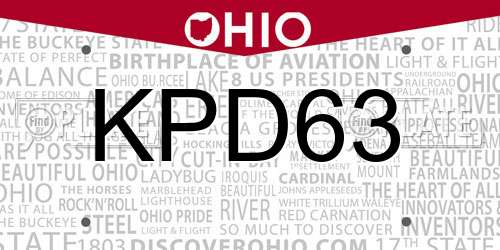 KPD63 Ohio License Plate