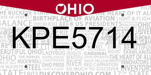 KPE5714 Ohio License Plate