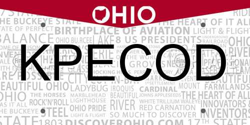 KPECOD Ohio License Plate