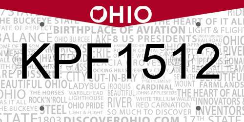 KPF1512 Ohio License Plate