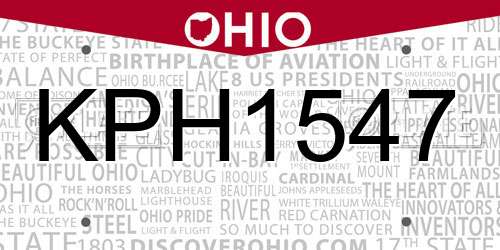 KPH1547 Ohio License Plate
