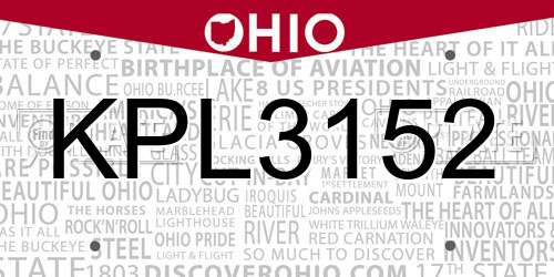 KPL3152 Ohio License Plate