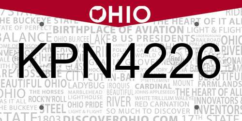 KPN4226 Ohio License Plate